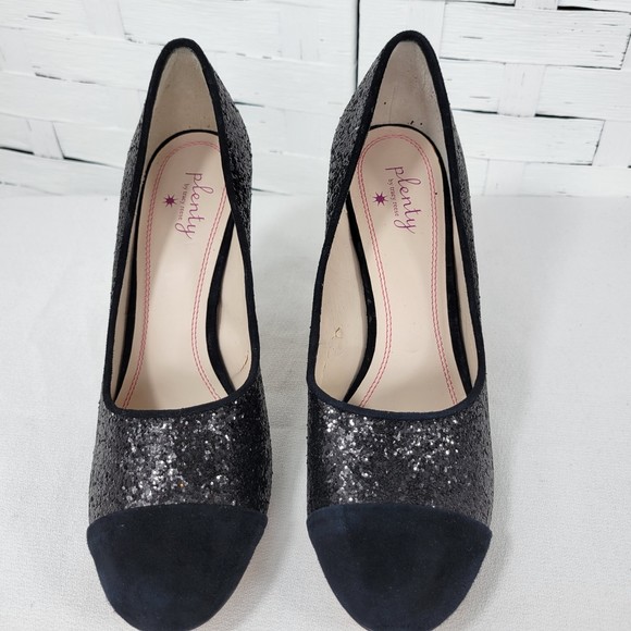 Plenty by Tracy Reese Ramona Glitter and Suede Cap Toe Pumps Heels  size 8 - Picture 2 of 11